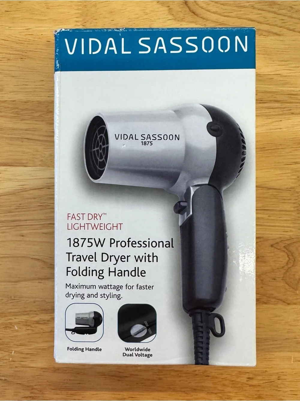 Vidal Sassoon 1875W Professional Turbo Hair Dryer Silver/Black SEALED